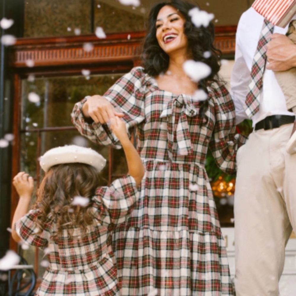 Ivy City Co Merry Midi Dress Red Plaid Gingham Checkered Size 1X